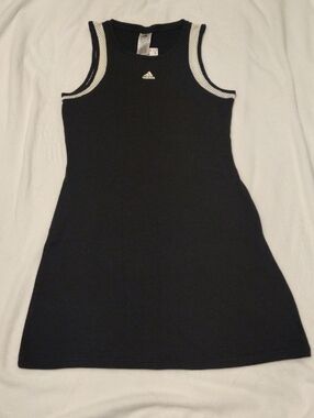 adidas Black Sleeveless Sport Dress with White Trim